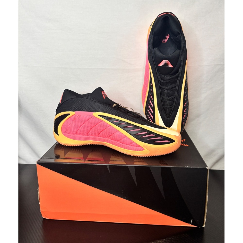 Adidas Anthony Edwards 2 Basketball Shoes Acid Orange Black Red JS3514 Mens 12